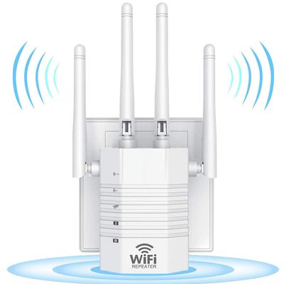 2021 WiFi Extender - Wireless Signal Repeater Booster up to 3000 sq.ft - 1200Mbps Wall-Through Strong WiFi-Dual Band 2.4G and 5G - 4 Antennas 360 Full Coverage-1