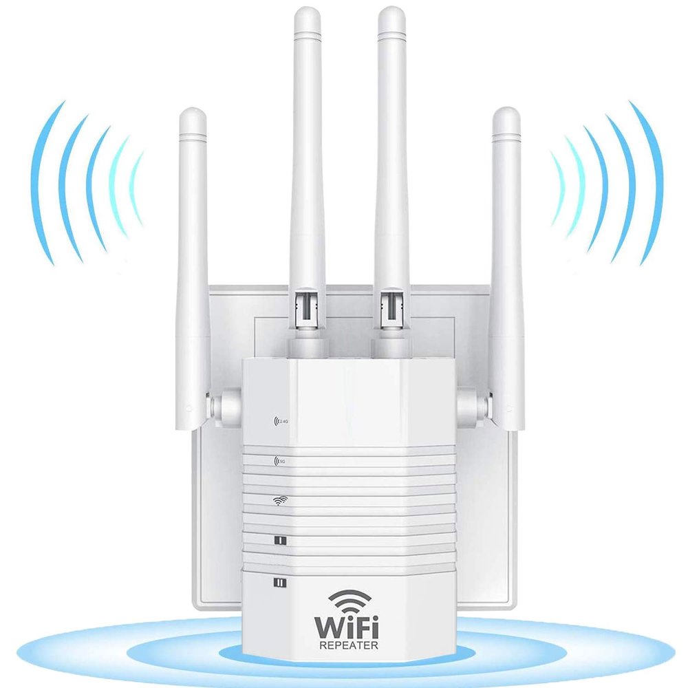 2021 WiFi Extender - Wireless Signal Repeater Booster up to 3000 sq.ft - 1200Mbps Wall-Through Strong WiFi-Dual Band 2.4G and 5G - 4 Antennas 360 Full Coverage-1