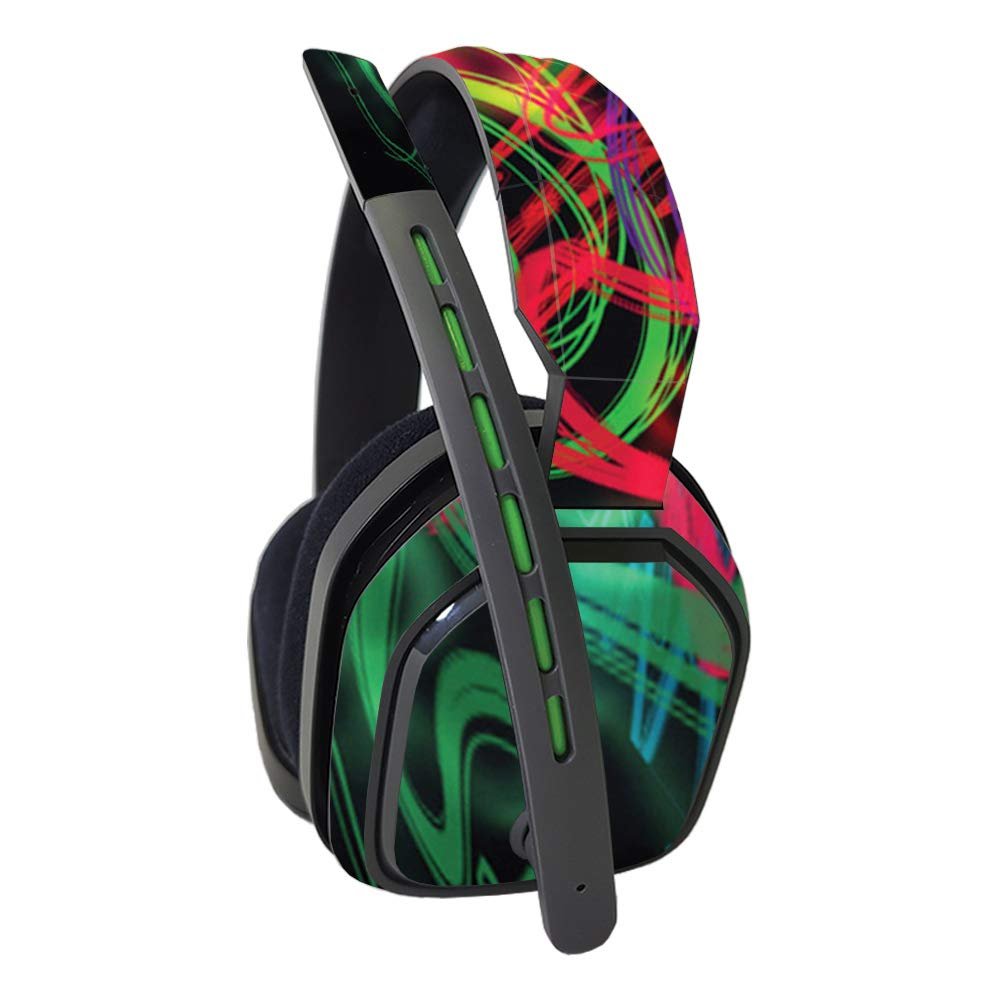 MightySkins Skin Compatible with Astro A10 Headset - Neon Splatter | Protective, Durable, and Unique Vinyl Decal wrap Cover | Easy to Apply, Remove, and Change Styles | Made in The USA