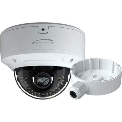 Speco Technologies O4D7M 4MP IR Outdoor PoE Network Dome Camera with Advanced Analytics and 2.8-12mm Motorized Varifocal Lens, RJ45 Connection