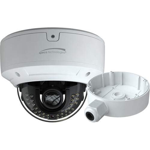 Speco Technologies O4D7M 4MP IR Outdoor PoE Network Dome Camera with Advanced Analytics and 2.8-12mm Motorized Varifocal Lens, RJ45 Connection