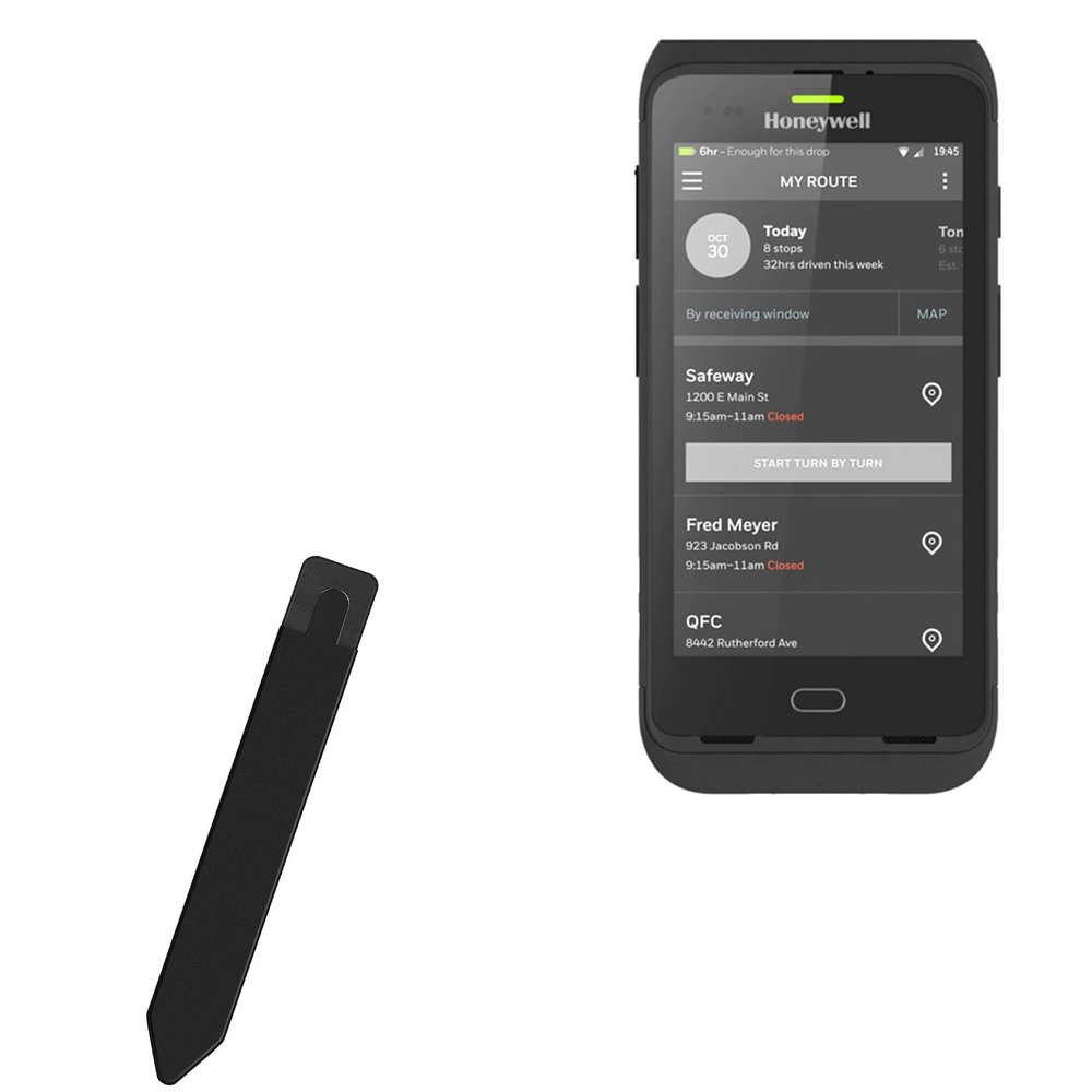 BoxWave Stylus Pouch Compatible with Honeywell Dolphin CT40 - Stylus PortaPouch, Pen Stylii Holder Carrier Portable Self-Adhesive - Jet Black
