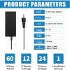 12 Volt 6 Amp Power Supply Adapter,12V 6A 72W US Plug DC Power Supply 5A 4A 3A 2A 1A Adapter with 5.5mm x 2.1mm-2.5mm Output Jack 12V AC/DC Adapter Transformer for LED Strip Light Printer Camera CCTV view 2