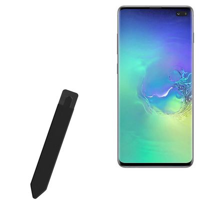 BoxWave Stylus Pouch Compatible with Samsung Galaxy S10 Plus - Stylus PortaPouch, Pen Stylii Holder Carrier Portable Self-Adhesive - Jet Black