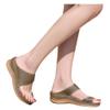 ZBYY Women Toe Ring Sandals Hollow Out Wedge Flip Flops Summer Beach Gladiator Sandals Wide Outdoor Slip On Slippers view 3