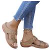 ZBYY Womens Wedge Flip Flops Open Toe Casual Flats Sandals Beach Flower Rhinestone Walking Shoes Arch Support Slide view 1