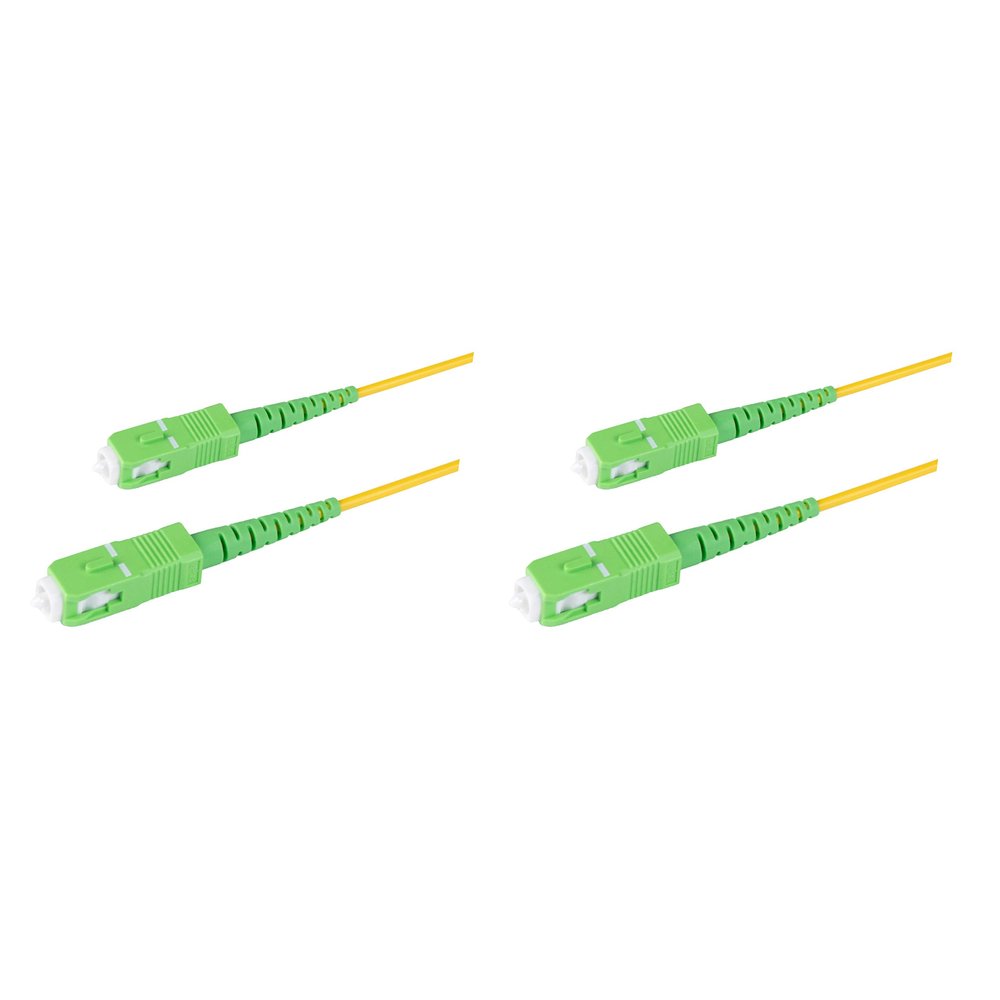 SpeedyFiberTX 2-Pack 1 Foot SC/APC to SC/APC Slim Simplex Riser OFNR Fiber Patch Cable, Corning SMF-28 Singlemode 9/125um Ultra Fiber, OS1/OS2 Compatible