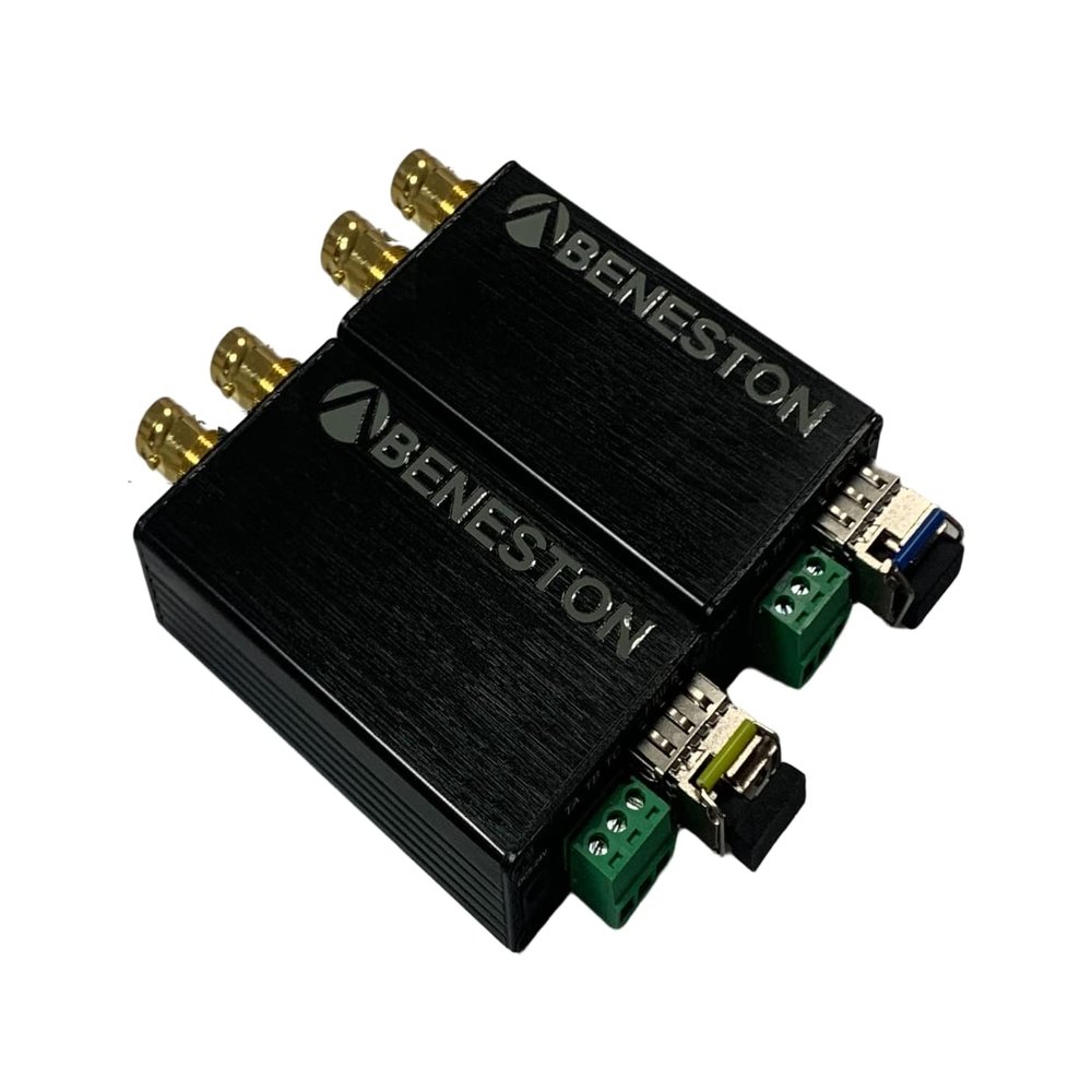 BENESTON 12G-SDI Fiber Converter 20KM / DVB-ASI/CCTV/Broadcast/LC/Audio Support/Dual SDI outputs and Supports 3G/HD/SD SDI Signals
