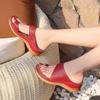 ZBYY Women Toe Ring Sandals Hollow Out Wedge Flip Flops Summer Beach Gladiator Sandals Wide Outdoor Slip On Slippers view 2