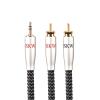 SKW High-End WG Series 3.5mm to Dual RCA Stereo Audio Cable (16.4ft/5m) - Copper & Silver Strand Cable view 1