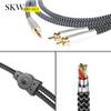 SKW High-End WG Series 3.5mm to Dual RCA Stereo Audio Cable (16.4ft/5m) - Copper & Silver Strand Cable view 3