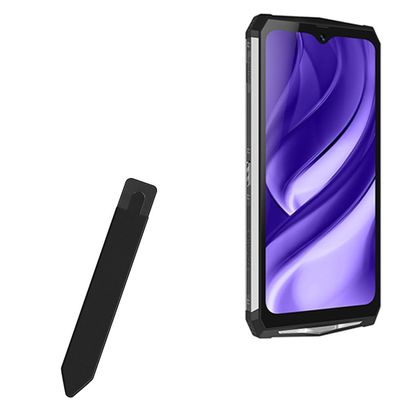 BoxWave Stylus Pouch Compatible with Blackview BV9100 - Stylus PortaPouch, Pen Stylii Holder Carrier Portable Self-Adhesive - Jet Black