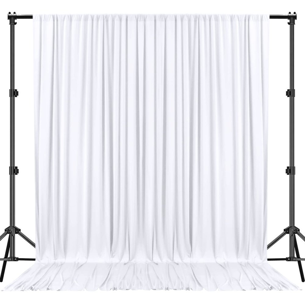 10ft x10ft WhiteSeamless Durable Backdrop for Party, Wedding, Baby Shower, Birthday, Graduation, Exhibition Decoration Photography Bridal Shower Drape Photo Booth Home Curtain