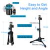 Webcam Tripod Stand Extendable Desktops Tripod for Camera/Phone/Webcam, Desk Tripods Webcam Mount Holder Compatible with Logitech Webcams C925e C922x C922 C930e C930 C920 C615 /iPhone/Ring Light view 2