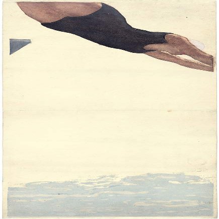 Onchi Kshir : Diving : 1932 : Archival Quality Art Print