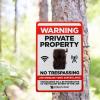 STEALTH CAM Durable Attachable 8"x12" Tin Outdoor Security Alert Warning Private Property No Trespassing Premises Under Surveillance Sign view 3