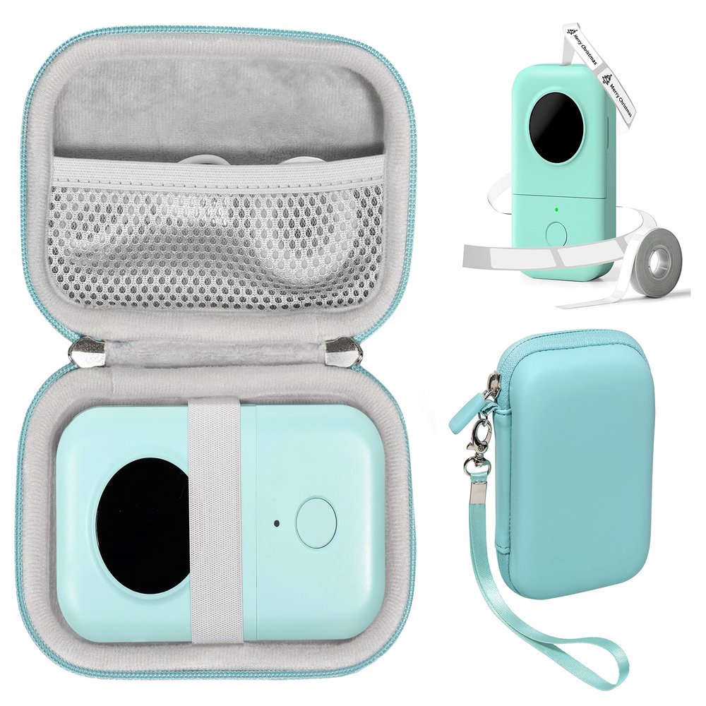 CaseSack Label Printer case for NiiMbot D11 2021 Portable Label Printer, Phomemo D30, D35 Portable Mini Thermal Bluetooth Label Maker, mesh Pocket for Label Tape and Charge Cord
