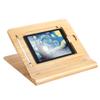 ELETIUO Tablet Stand Holder Adjustable Foldable,Multi-Angle Bamboo Wooden Organizer Desktop Holder for iPad,Stable for Drawing,Watching,Typing (Support Multiple Devices) view 1