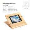ELETIUO Tablet Stand Holder Adjustable Foldable,Multi-Angle Bamboo Wooden Organizer Desktop Holder for iPad,Stable for Drawing,Watching,Typing (Support Multiple Devices) view 2