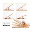 ELETIUO Tablet Stand Holder Adjustable Foldable,Multi-Angle Bamboo Wooden Organizer Desktop Holder for iPad,Stable for Drawing,Watching,Typing (Support Multiple Devices) view 4