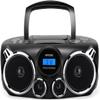 RIPTUNES Portable CD Player Bluetooth Stereo Sound, Digital AM FM Radio, MP3 CD Boombox USB SD Playback with Enhanced Bass, Aux in, Headphone Jack, CD-R/CD-RW Compatible, LCD Backlit Display, Black view 1