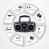 RIPTUNES Portable CD Player Bluetooth Stereo Sound, Digital AM FM Radio, MP3 CD Boombox USB SD Playback with Enhanced Bass, Aux in, Headphone Jack, CD-R/CD-RW Compatible, LCD Backlit Display, Black view 2