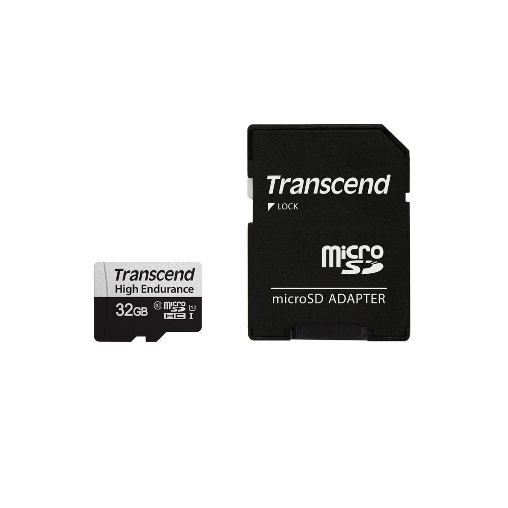 Transcend 32GB 350V(uSD Card), Micro SD, Memory Card, U1, Full HD, Up to 100MB/s, for Camera and Drones - TS32GUSD350V