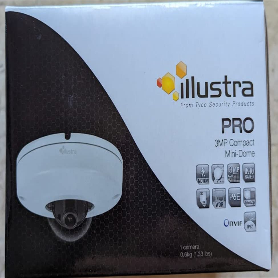 American Dynamics IPS03CFOCWST 3MP PoE WDR Outdoor Network Compact Mini-Dome Camera with 2.8mm Fixed Lens, RJ45 Connection