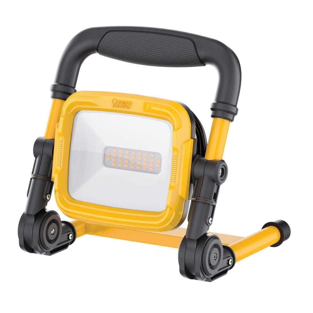 Feit Electric 25W LED Work Light, 2000 Lumens, Ultra Bright Flood Light, Plug-in Portable LED Work Light, Wet Location Rated, Pro Series, WORK2000XLPLUGFOLD