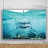 Haoyiyi 10x6.5ft Underwater Shark Backdrop Deep Under Sea Seabed World Great White Shark Aquarium Photography Background Baby Boy Birthday Celebration Theme Party Kid Diver Portrait Photo Studio Props view 3