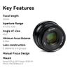 7Artisans 35mm F1.2 II APS-C Large Aperture Manual Focus Prime Lens for Fuji X Mount Mirrorless Cameras Black view 2