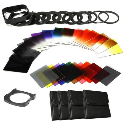 40in1 Camera Filtro Neutral Density Full Kit Gradient Color Square ND Filter Holder Hood Adapter Rings for DSLR