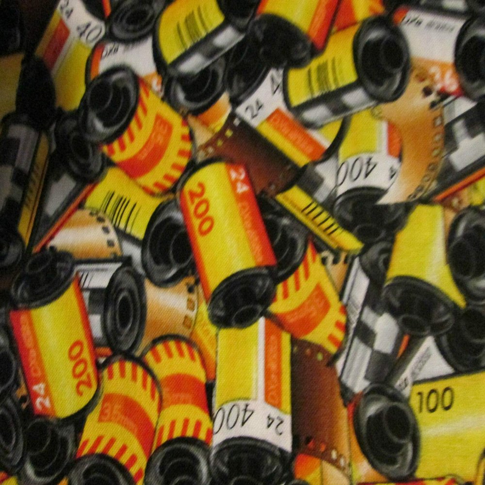 Fat Quarter (18 x 22) Film Camera Film CANISTERS Camera Cotton Fabric FQ