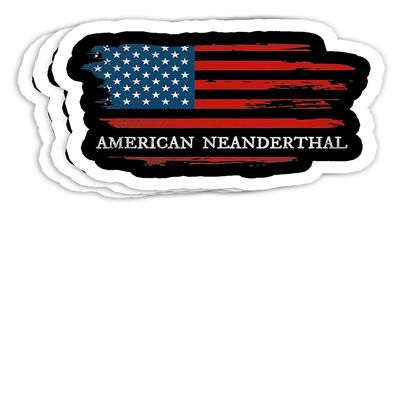 American Neanderthal Flag for Proud Neanderthals Gift Decorations - 4x3 Vinyl Stickers, Laptop Decal, Water Bottle Sticker (Set of 3)
