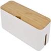 Cable Storage Box Power Strip Wire Case Anti Dust Charger Socket Organizer Storage Bin Charger Wire Management Box (White) view 1