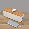 Cable Storage Box Power Strip Wire Case Anti Dust Charger Socket Organizer Storage Bin Charger Wire Management Box (White) view 2
