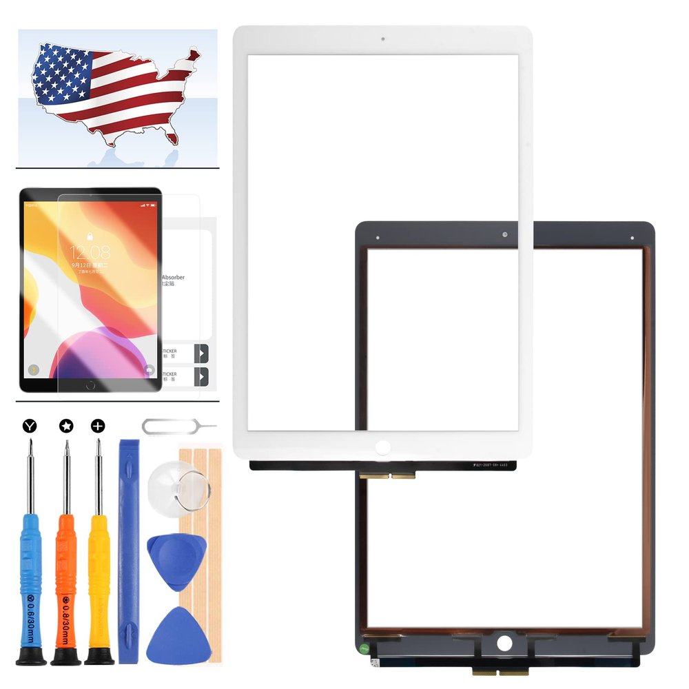 A-MIND For iPad Pro 12.9 2015 1 1st Genertaion Touch Screen Replacement A1652 A1584 TouchScreen Digitizer Sensor Panel Lens Kit,Including Tempered Glass with Free Repair Tools(Without LCD) (White)