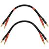 CNCESS CESS-037-1F 12 AWG Silicone Speaker Cable, Banana Plug Male to Male, Tinned Copper Wire, 1 Foot, 2-Channel view 3