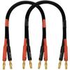 CNCESS CESS-037-1F 12 AWG Silicone Speaker Cable, Banana Plug Male to Male, Tinned Copper Wire, 1 Foot, 2-Channel view 4