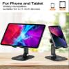 OCYCLONE Cell Phone Stand + 2 PCS Cable Organizer, Angle Height Adjustable iPhone Stand for Desk, Foldable Cell Phone Holder Tablet Stand Compatible with 4.7"-13" Phone Tablet view 4