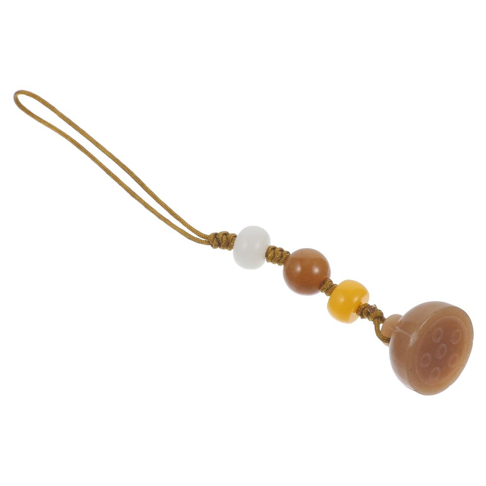 Hemobllo Phone Charm Pendant - Lotus Jade Phone Strap Charm Pendant Beaded Lanyard Hanging Ornament Keychain Decorations for Car Key U Disk