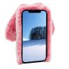 DasKAn 3D Bunny Ears Plush Case for iPod Touch 5/6 / 7 with Crossbody Strap, Winter Warm Handmade Bling Diamond Soft Rabbit Fluffy Furry Fur Shockproof Protective Phone Cover, Pink view 4