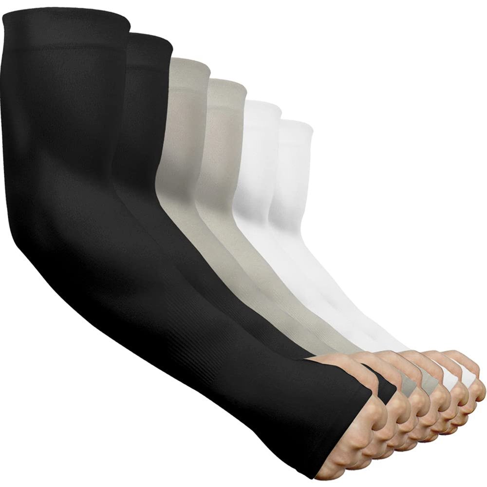 beister UV Protection Cooling Arm Sleeves, Women Men Summer Outdoor Sunblock Arm Cover with Thumb Hole