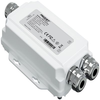 PROCET Gigabit PoE Injector 30W Outdoor PoE Power Injector Adapter IEEE802.3at, 6KV Surge Protection, Aluminum Alloy IP67 Waterproof, Wide Temp -40 to 149 for PTZ Cameras, Wireless AP, Base Station