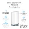 Arris Surfboard mAX Tri-Band Mesh System WC4S | AC3800 Wi-Fi Speed up to 3.8 Gbps | Coverage 5,500 sq ft | 1.7 Gbps Backhaul | Two 1 Gbps Ports per Node | Alexa Support | 2 Year Warranty view 4