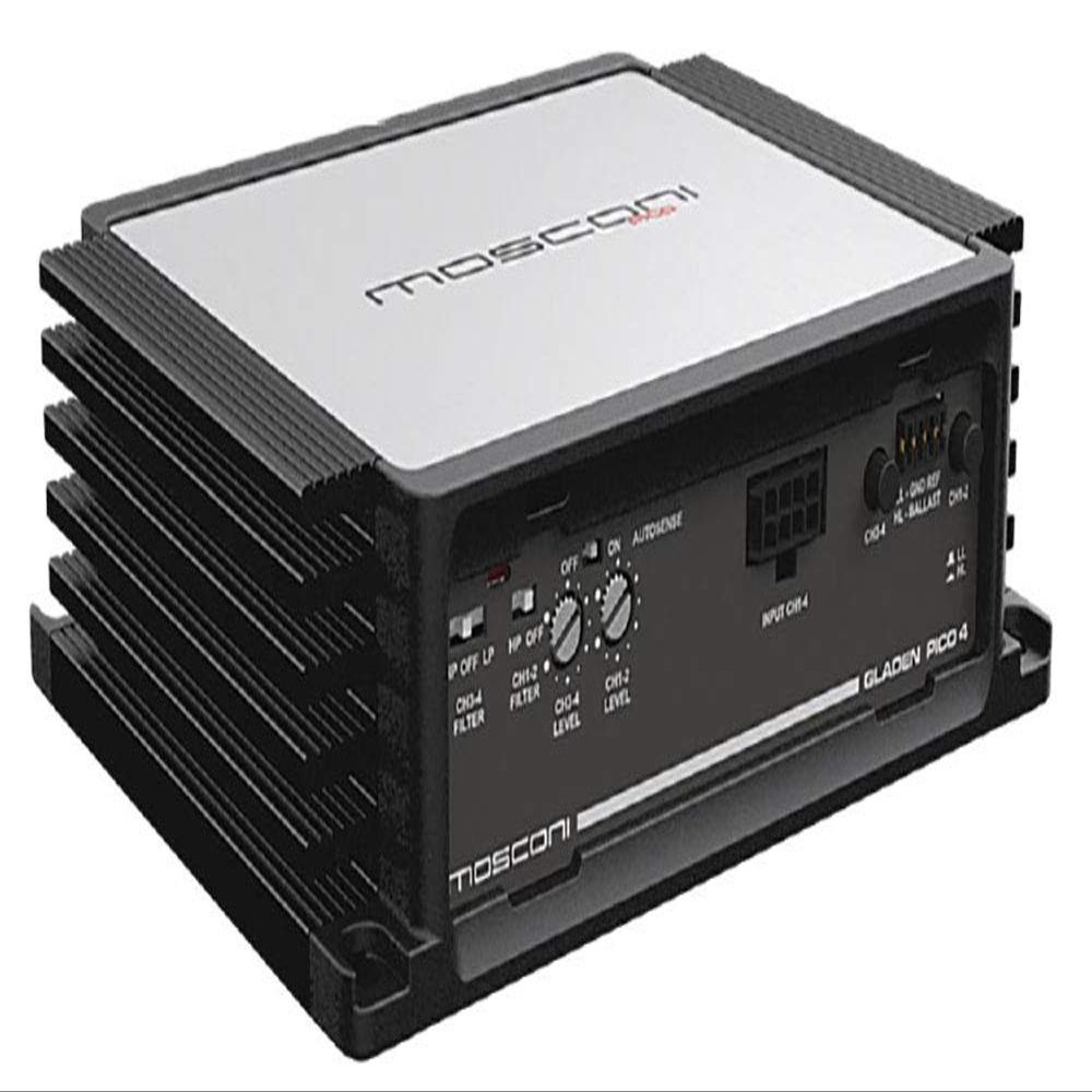 Mosconi PICO 4 SA, 4 -Channel Class D Amplifier: 4 X 90w / Crossover for Semiactive Speaker