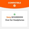 WC Wicked Cushions Extra Thick Earpads for Sony WH1000XM4 Headphones - Soft PU Leather Cushions, Luxurious Noise Isolating Memory Foam, Added Thickness Without Disabling On/Off Sensor | Black view 2