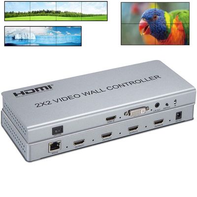 LED Video Wall Controller, 2X2 HDMI Video Image Processor, 1080P Screen Splicing with RS232 Control, HDMI1.3 Input, 4 HDMI Output Support Splicing 2X1/3X1/4X1,180Screen Rotation & Edge Mask