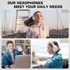 6S Wireless Bluetooth Headphones Over Ear, Hi-Fi Stereo Foldable Wireless Stereo Headsets Earbuds with Built-in Mic, Volume Control, FM for iPhone/Samsung/iPad/PC (White & Gold) view 2