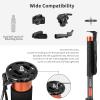 Cayer FP34 Monopod with Feet, 71 inch Aluminum Telescopic Camera Monopod with Fluid Head and 3-Leg Tripod Base for DSLR Video Cameras Camcorders, Supporting up to 13.2 lbs view 3